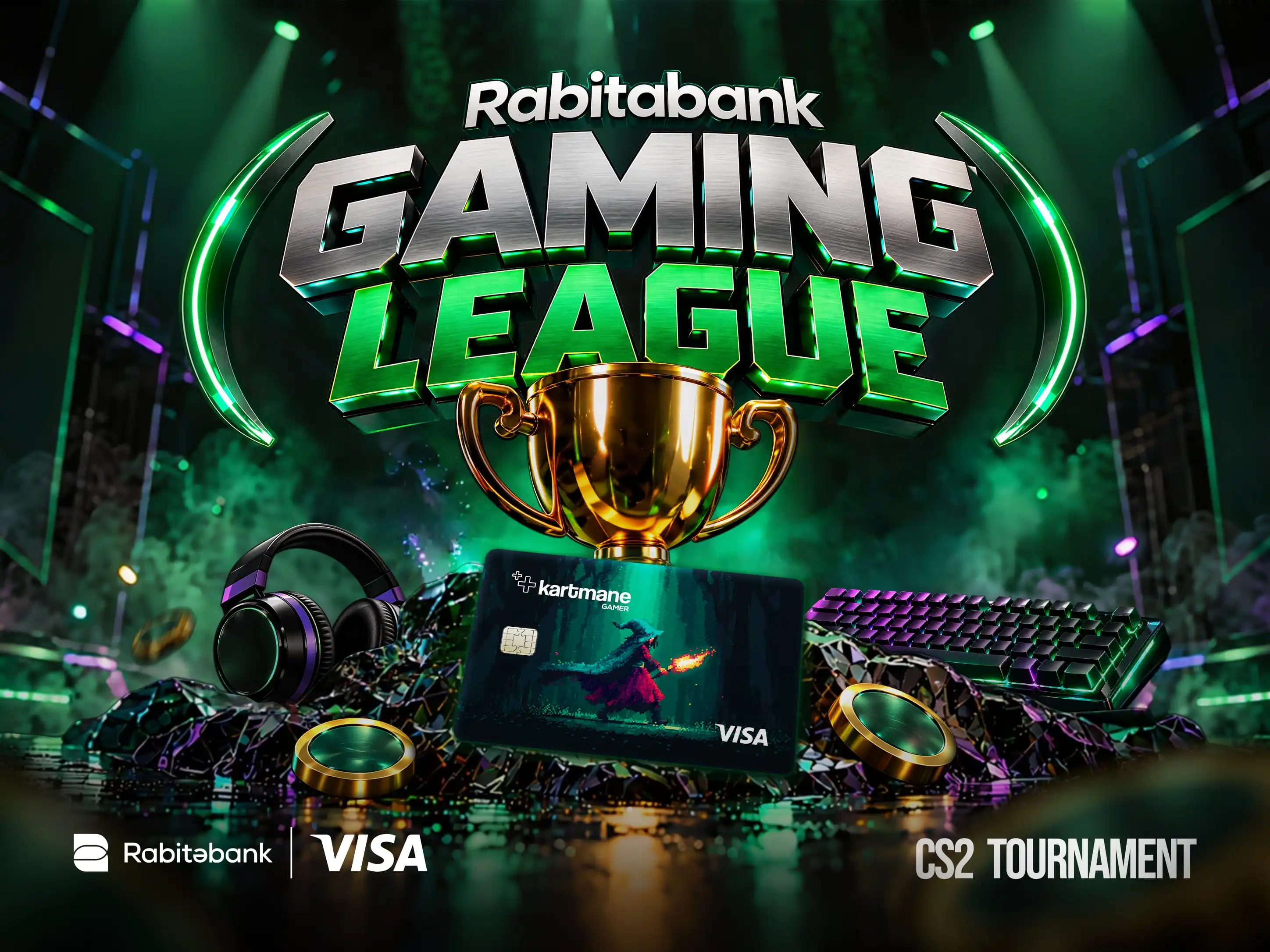 Kartmane Gamer Cup çempion komandası kuboku qaldırır